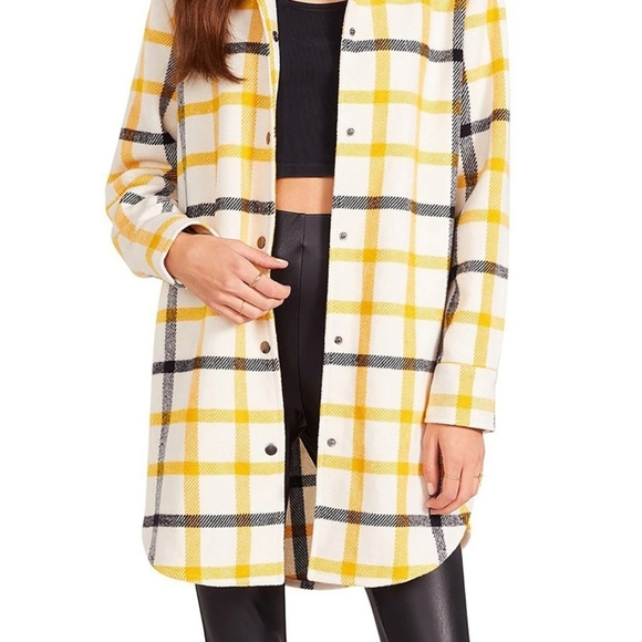 BB Dakota Plaid Yellow Coat - Picture 2 of 5